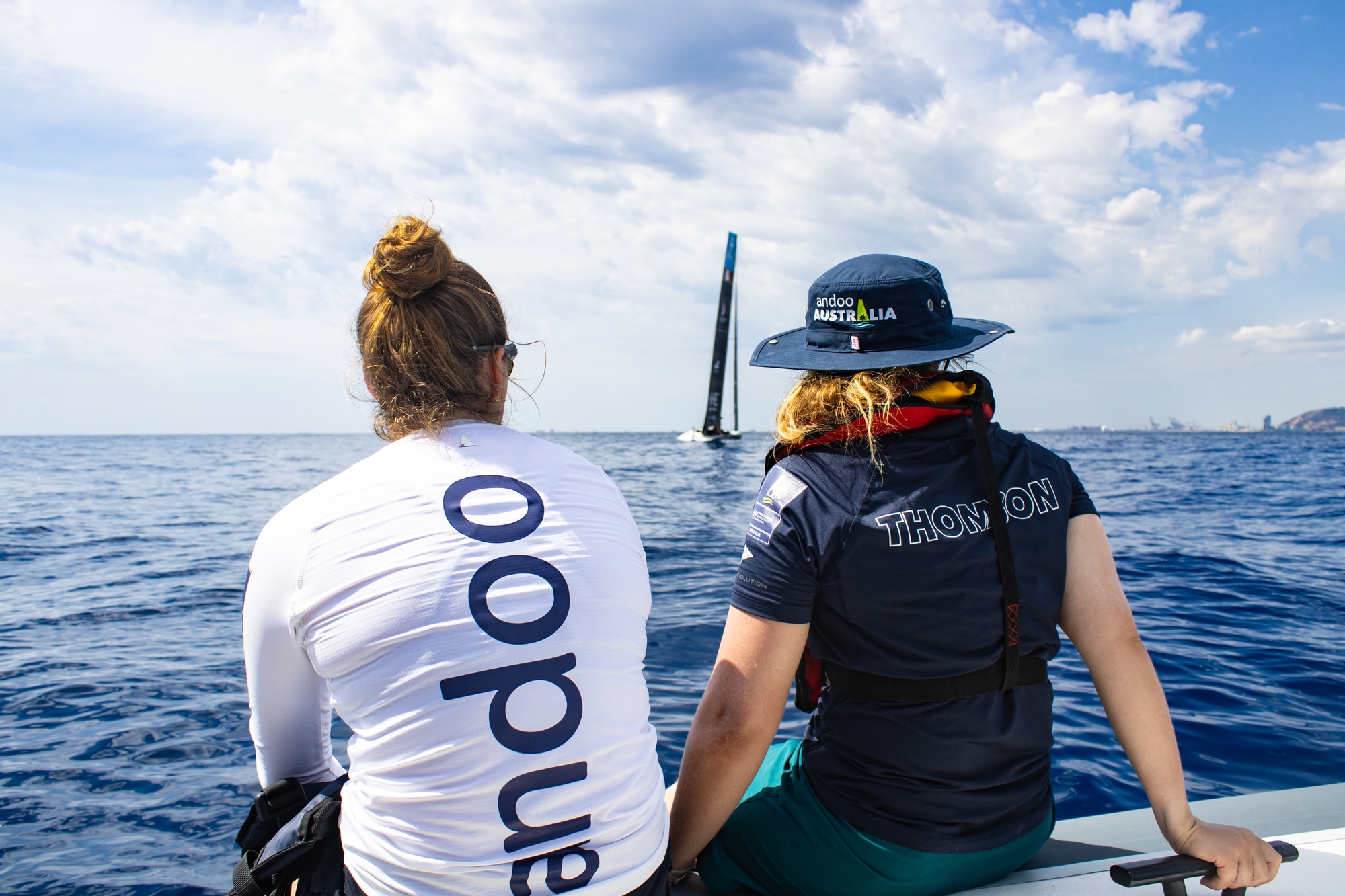 Team Australia on the waters off Barcelona for America’s Cup AC40 yacht training
