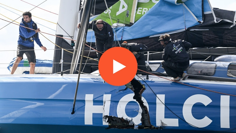 Spectacular collision after high speed start to The Ocean Race Europe, video