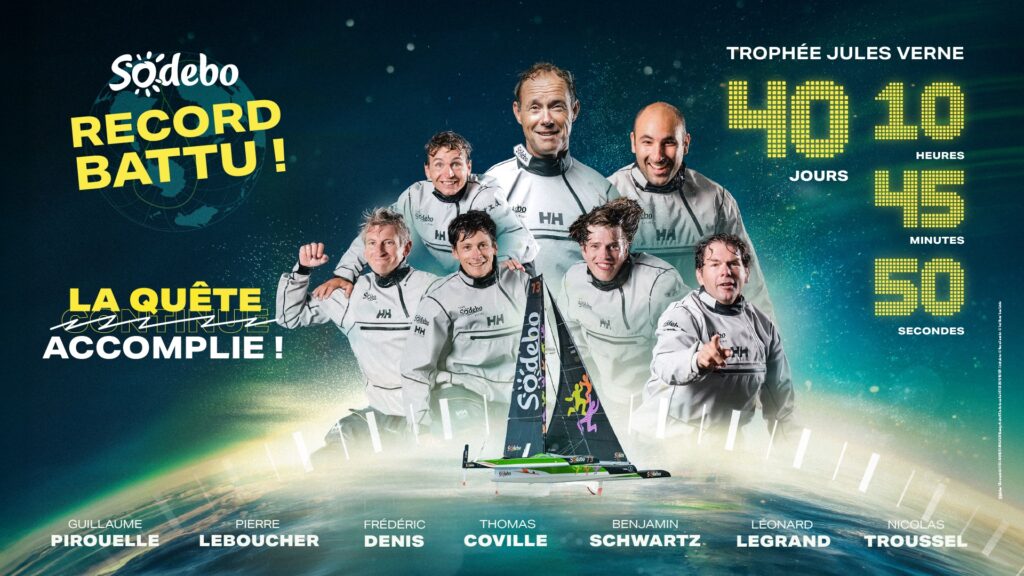 Thomas Coville sets new world sailing record to win the Jules Verne Trophy