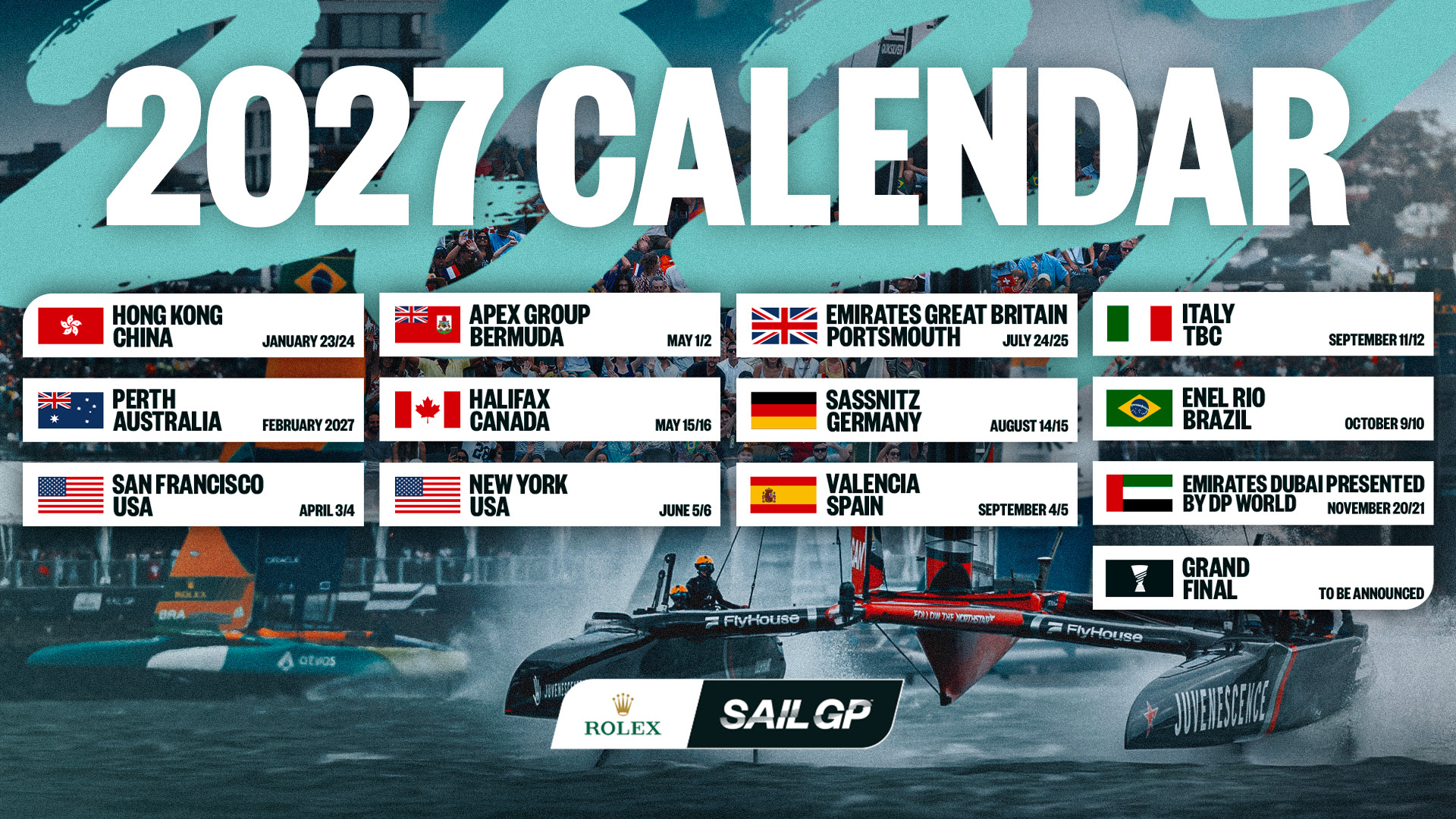 Hong Kong Kicks Off 13-Event SailGP 2027 Season