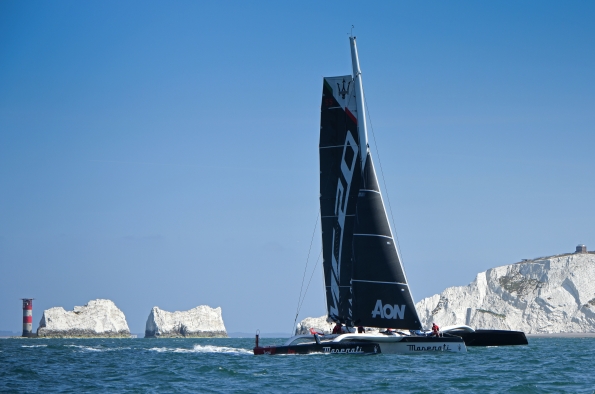 Giovanni Soldini and Maserati Multi 70 set new Channel record