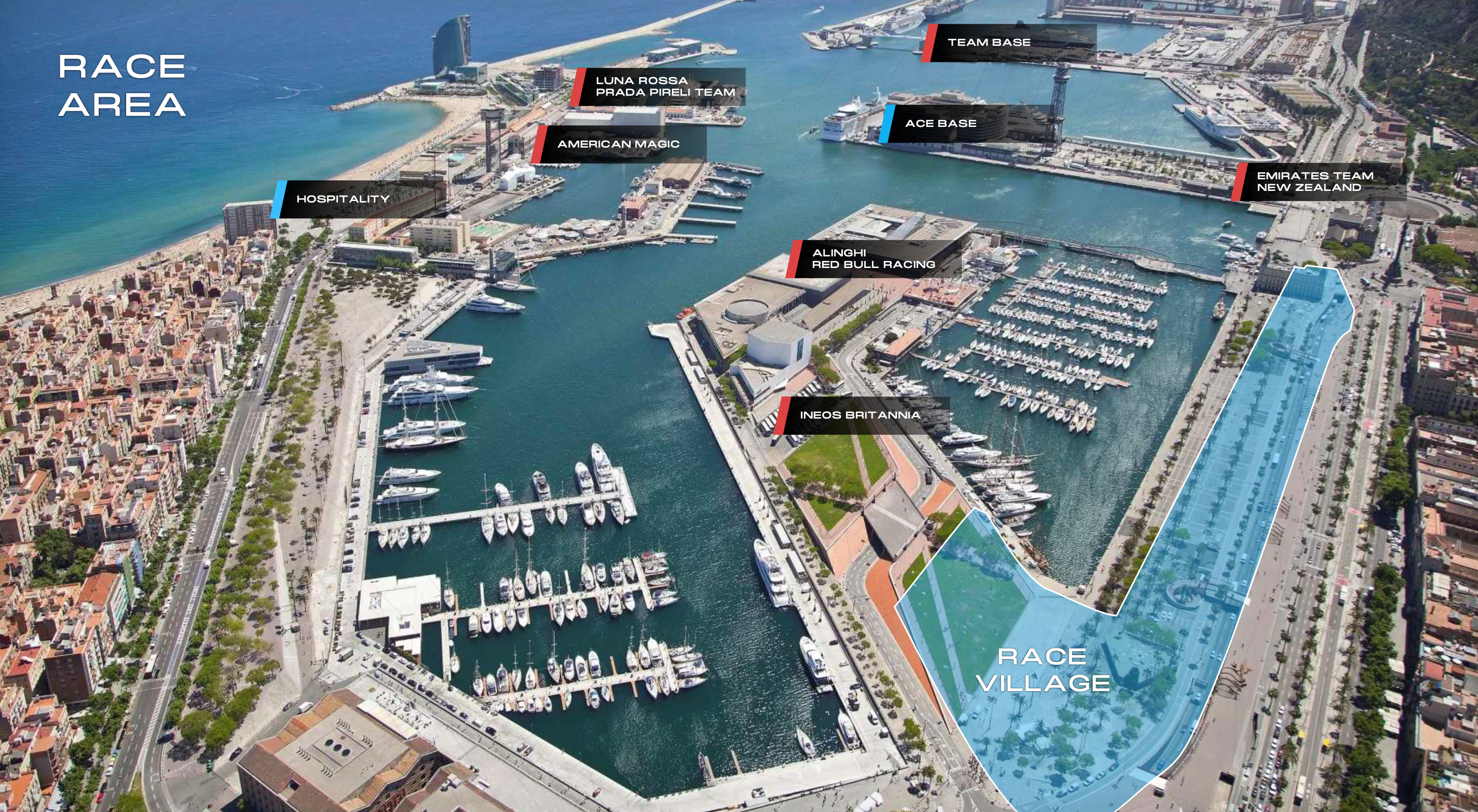 Race area and the race dates for the America’s Cup Match 2024
